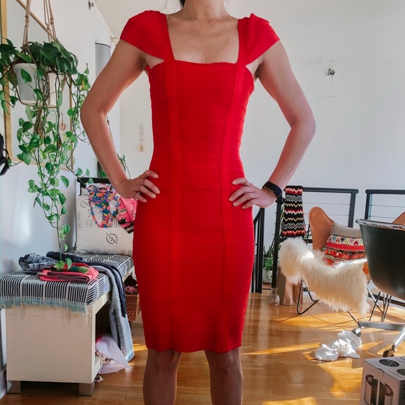Herve Leger Dresses & Skirts - Vintage Herve Leger Bandage Dress Red